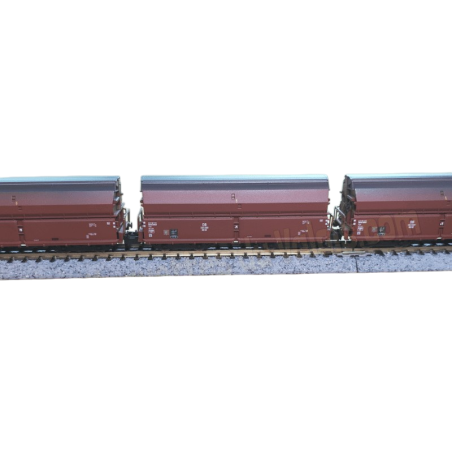 Coffret de 3 wagons trémie type Kkt-62, transport de charbon, DB, époque III, Minitrix 18270, échelle N