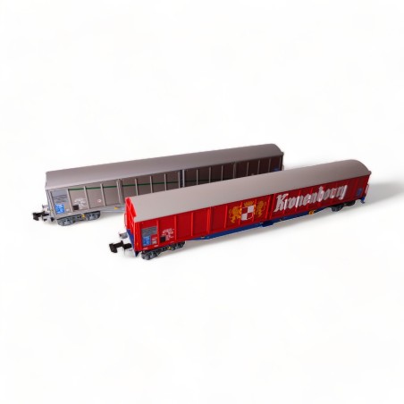 Coffret de 2 wagons à parois coulissantes Hobbytrain échelle N 1/160 réfference H23442.