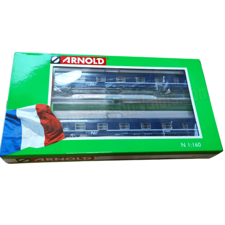 2 unités T2, bleu avec logo nouille livrée, SNCF, ép. IV-V- Arnold HN4405 - N 1/160