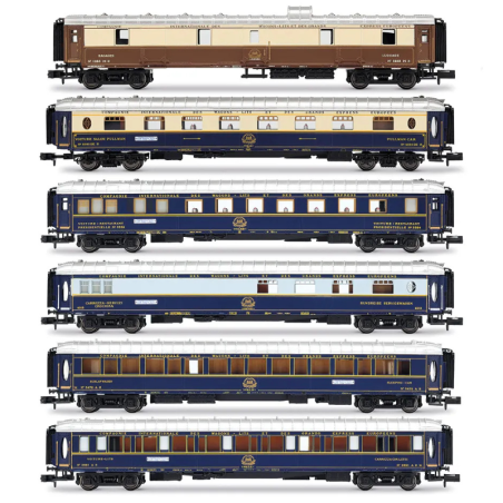 Coffret de 6 voitures 50 ans du Nostalgie-Istanbul-Orient-Express Intraflug/CIWL, 1976, EP IV, Arnold HN4522, échelle N 1/160