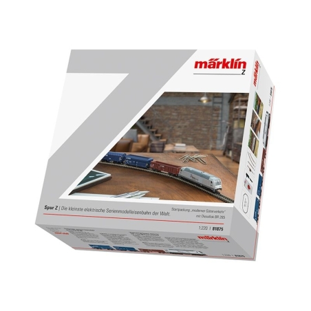 Coffret de départ Train marchandises moderne avec locomotive diesel BR 285 RheinCargo, EP VI, Märklin 81875, échelle Z