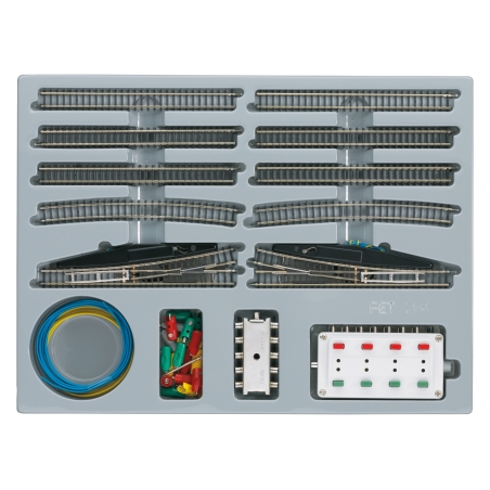 Coffret d’extension de voie n° E avec aiguillages électriques Märklin 8191, échelle Z 1/220