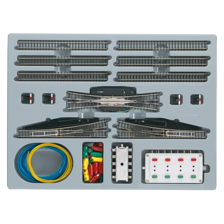 Coffret d'extension de voie de triage T3  avec aiguillage électrique – Märklin 8194 – échelle Z