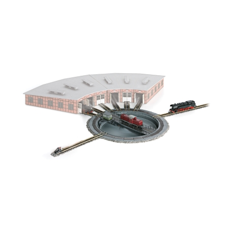 Pont tournant rotonde motorisé Märklin 89983 avec 8 voies d’accès, échelle Z 1/220