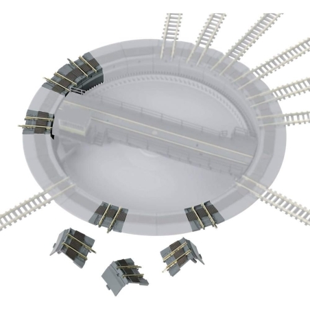 8 segments de raccordement pour pont tournant rotonde, Märklin 89971, échelle Z 1/220