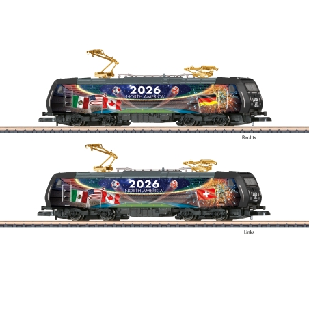 Locomotive électrique BR 185.2 « North America 2026 », Époque VI, Märklin 88489, échelle Z 1/220