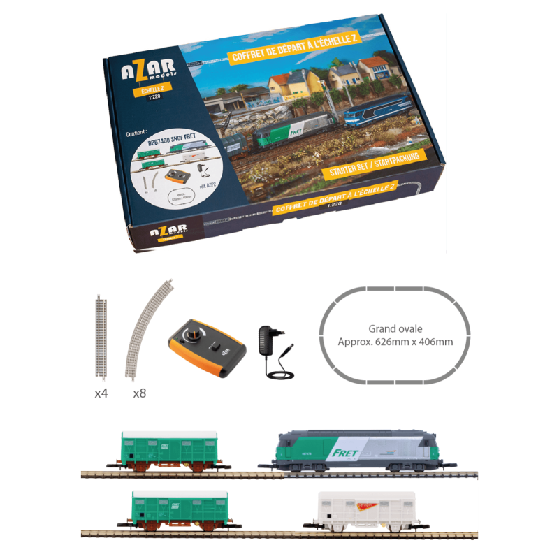 Coffret de départ - AZP02 - "vert" BB67400 analogique AZAR MODELS - échelle Z