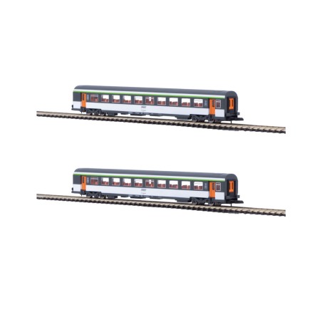 Coffret de 2 voitures Corail VTU 2e classe « Livrée d'origine » SNCF – Azar Models V01-ORP2 – échelle Z