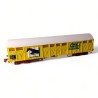 Wagon jaune, toit blanc SNCF, logo cheval échelle 1/160