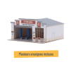 Garage typique français en laser cut avec plusieurs enseignes possibles- échelle Z 1/220 - Asar models