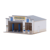 Garage typique français en laser cut avec plusieurs enseignes possibles- échelle Z 1/220 - Asar models