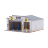Garage typique français en laser cut avec plusieurs enseignes possibles- échelle Z 1/220 - Asar models