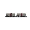2 wagons-citernes à 3 essieux gris SNCF, SGTL SEWAR, ép. IV, Arnold HN6675, 1/160