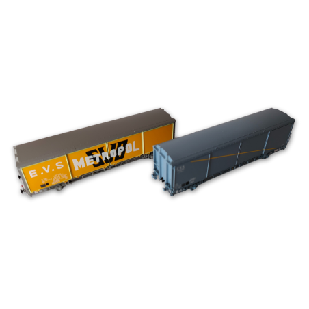2 wagons SNCF , 1 jeune métropol, 1 gris de la marque trains160.