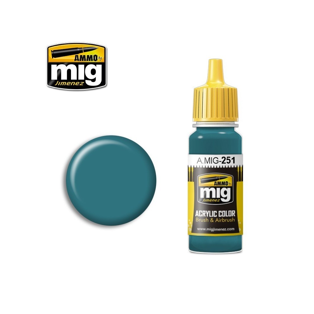 Peinture acrylique Bleu Russe AMT-7 - AMMO MIG - A.MIG-0251 -17ml